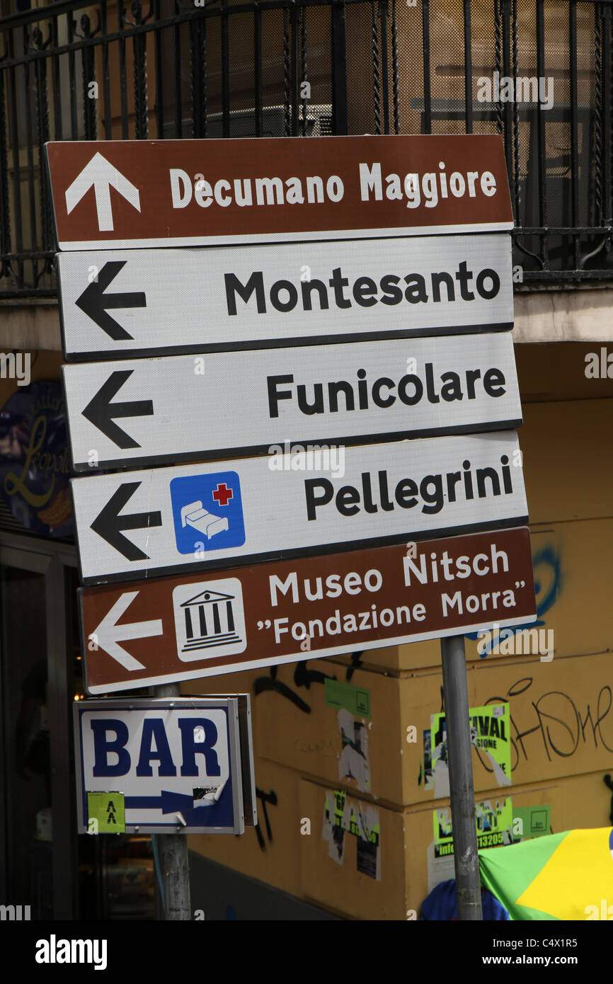 Street signs in Naples, Italy Stock Photo Alamy