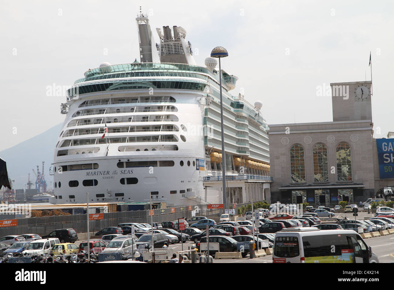 Royal Caribbean's Mariner of the Seas docked in Naples, Italy Stock