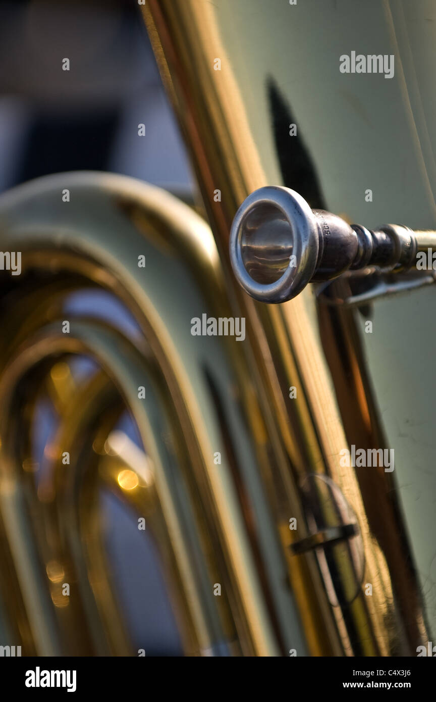 At the Fullerton graduation ceremony a close up picture of a baritone