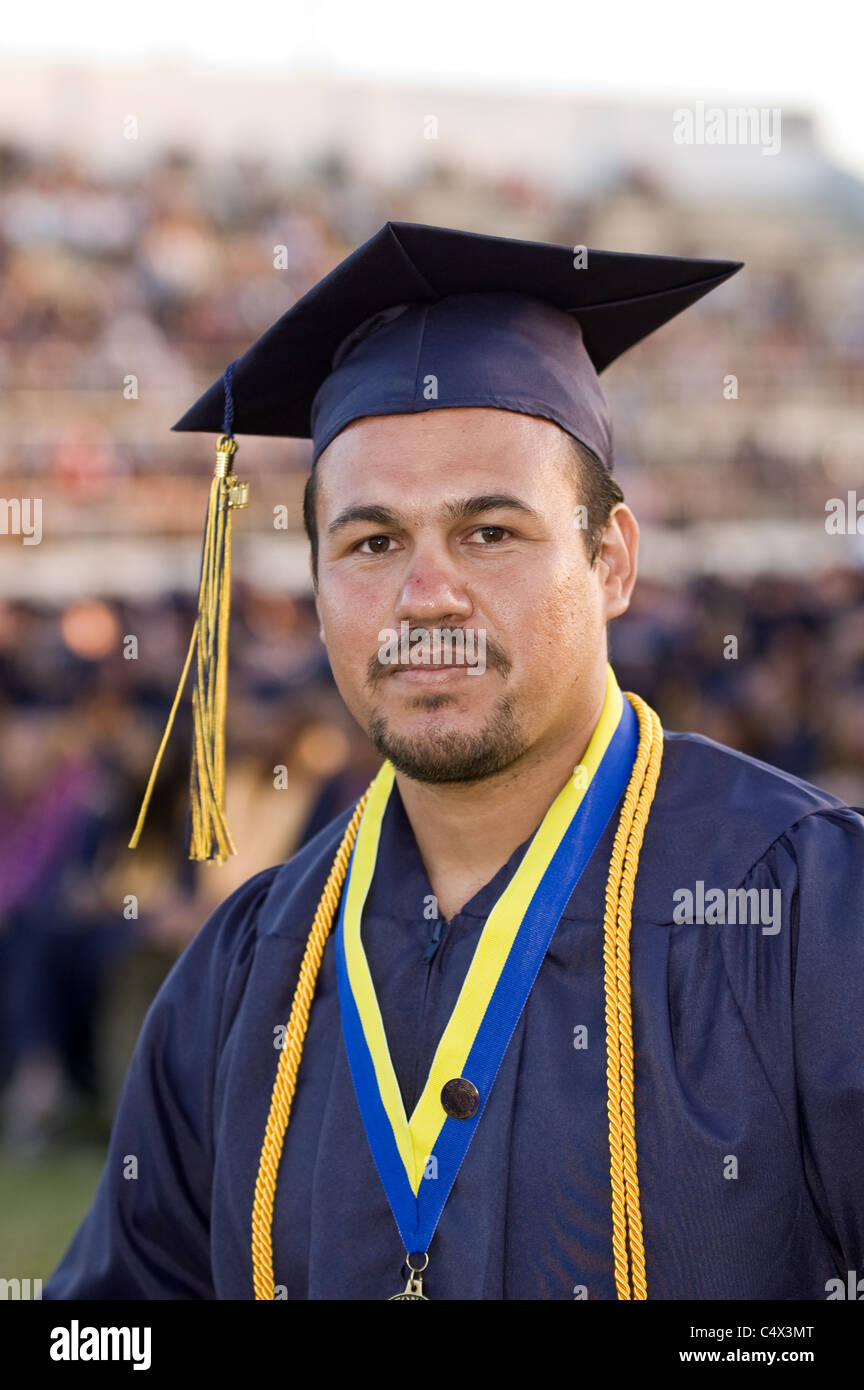A young man at the Fullerton College 2011 graduation ceremony Stock Photo