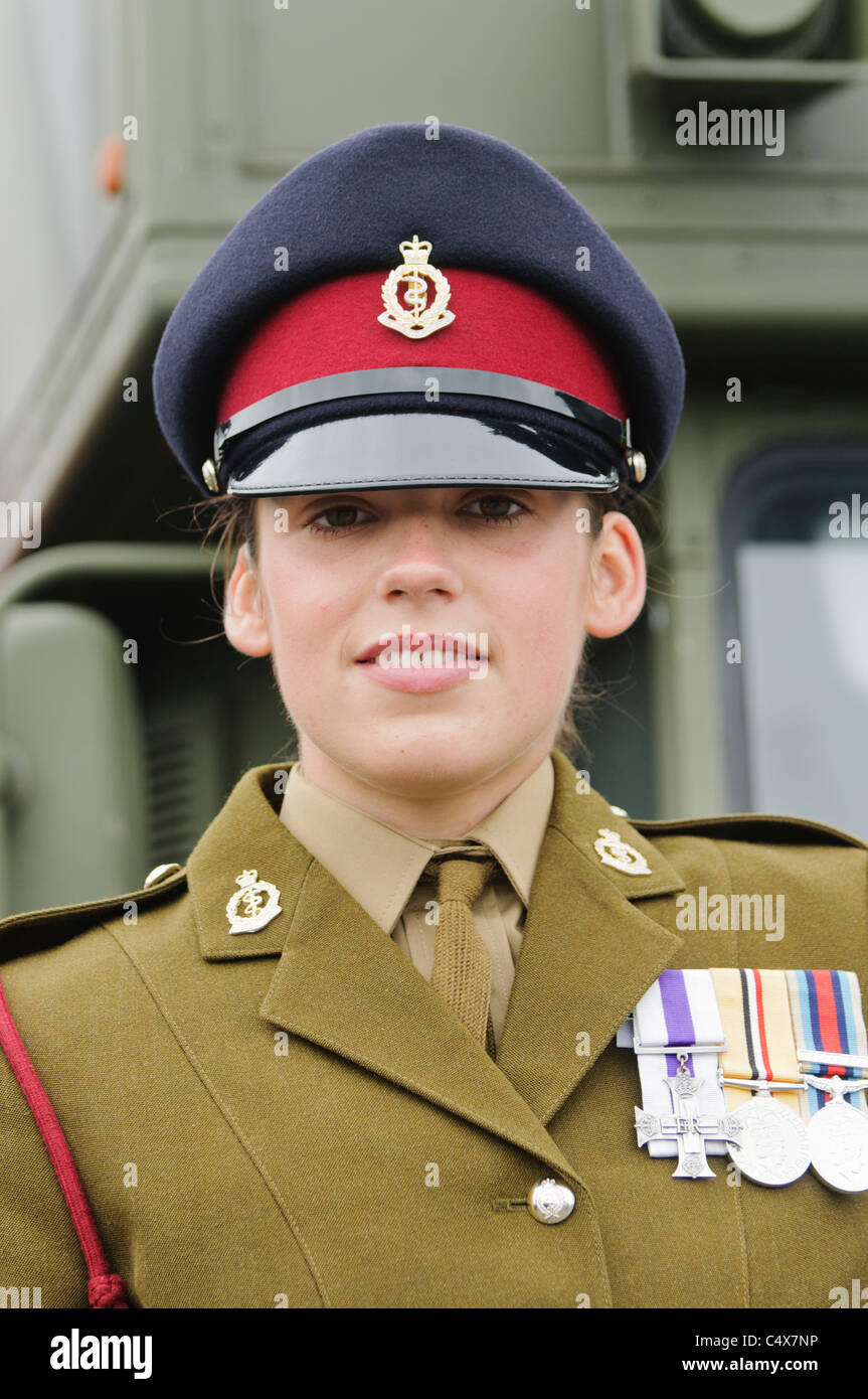 Carrickfergus, Northern Ireland. 26 June 2011 - Lance Corporal Kylie Watson (24), from Ballymena, who was awarded the Military Cross after she put herself in “mortal danger” to treat a wounded Afghan soldier while serving with the Royal Medical Corp Stock Photo