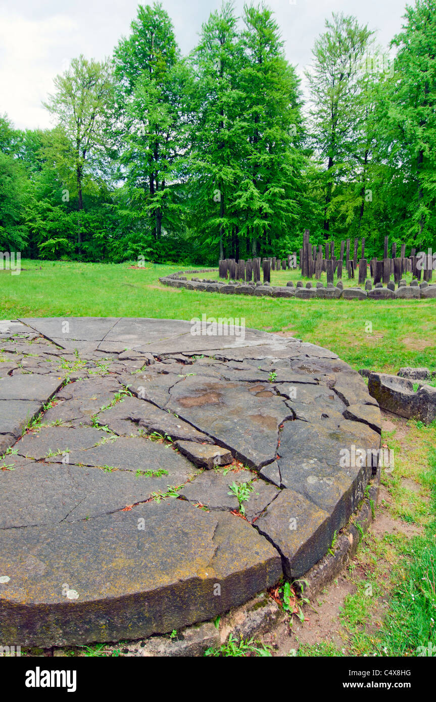 Ancient ruins in Romania at Sarmizegetusa - dacian capital destroyed by romans Stock Photo