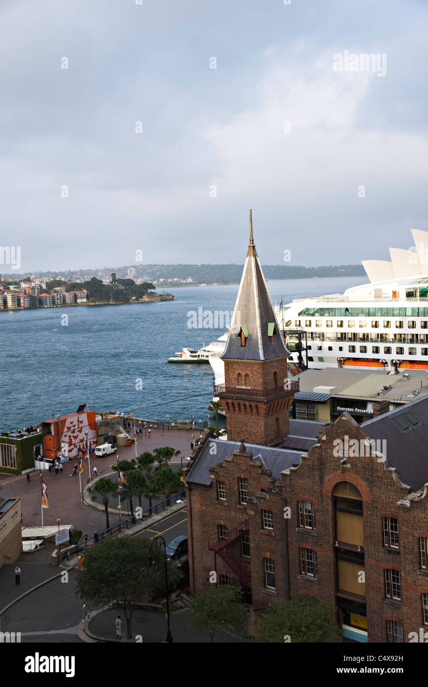 The P&O Cruise Ship Aurora Docked at The Overseas Passenger Terminal in Sydney Harbour New South Wales NSW Australia Stock Photo