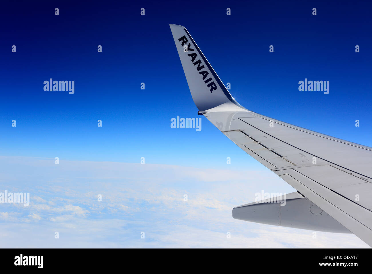 Air plane in flight Stock Photo