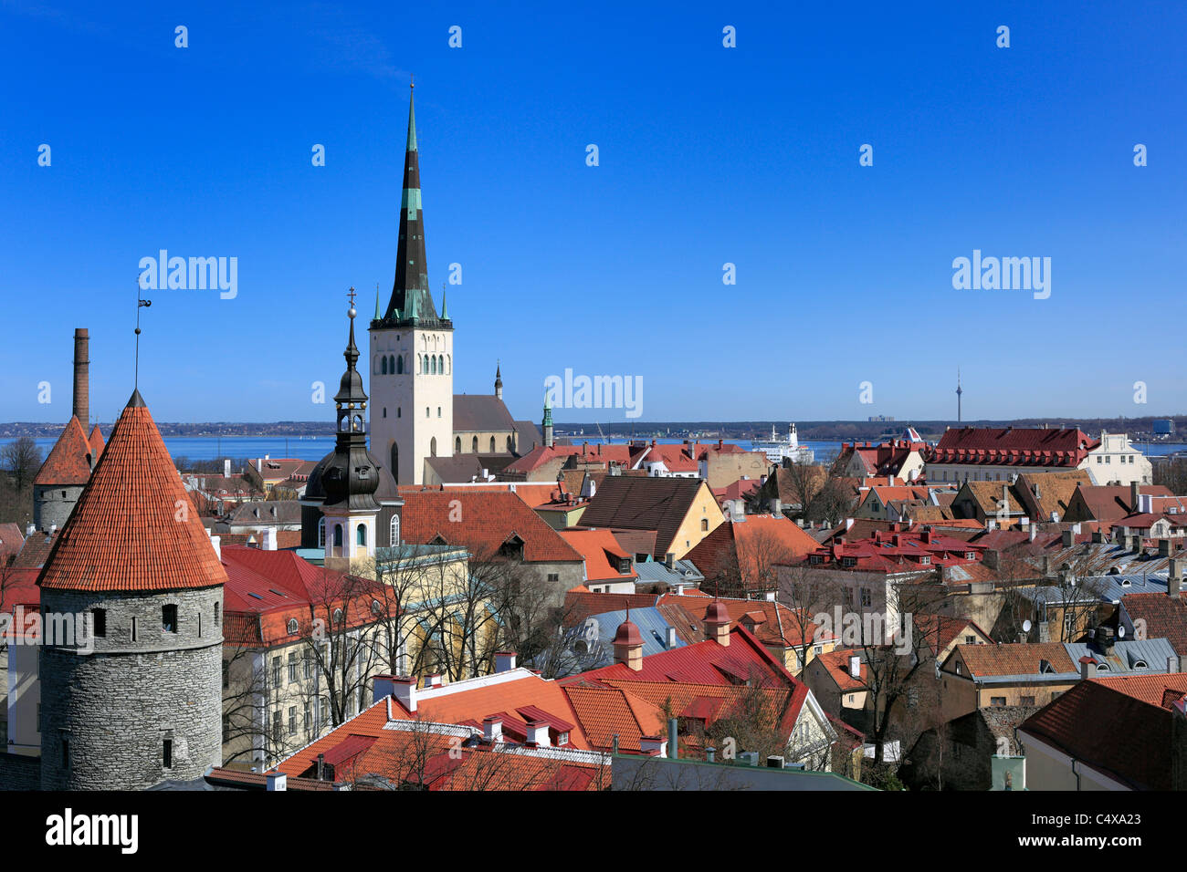 St. Olaf's church, Historic Centre (Old Town), Tallinn, Estonia Stock Photo