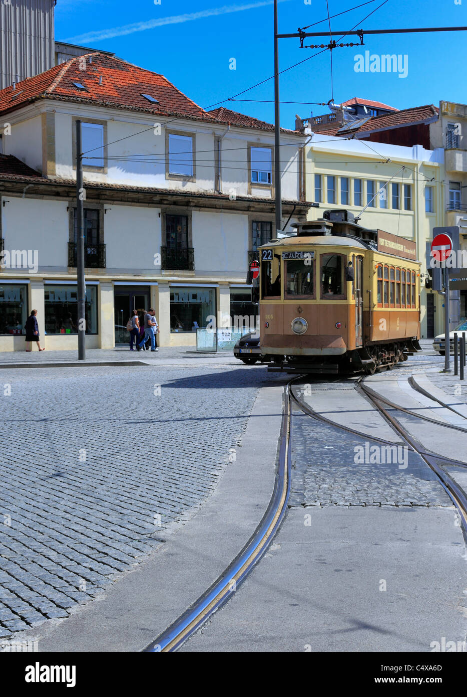 Old tram, Porto, Portugal Stock Photo