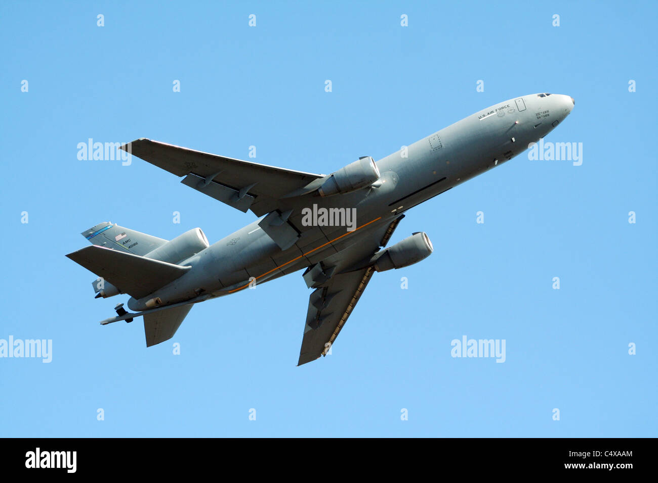 US Air Force KC-10 Extender tanker take off Stock Photo