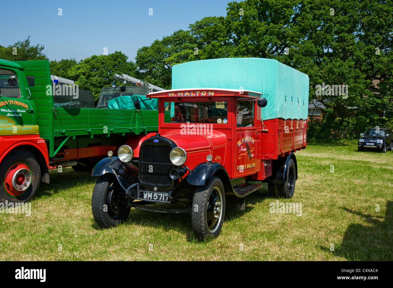 Vintage Ford truck on display at Heskin Hall traction engine and vintage vehicle rally. Stock Photo