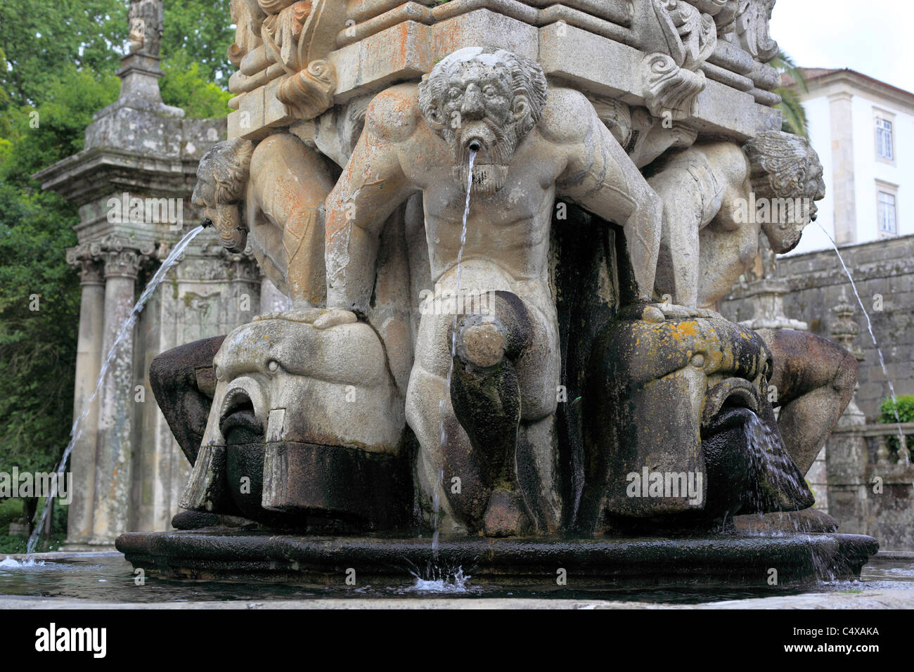 Fountain near Nossa Senhora dos Remedios sanctuary, Lamego, Viseu, Portugal Stock Photo