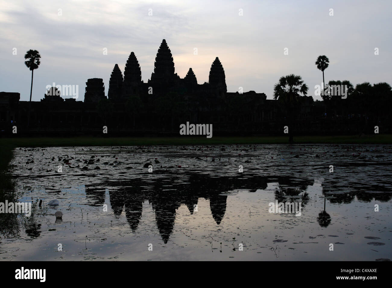 Cambodian Angkor Wat at sunrise Stock Photo