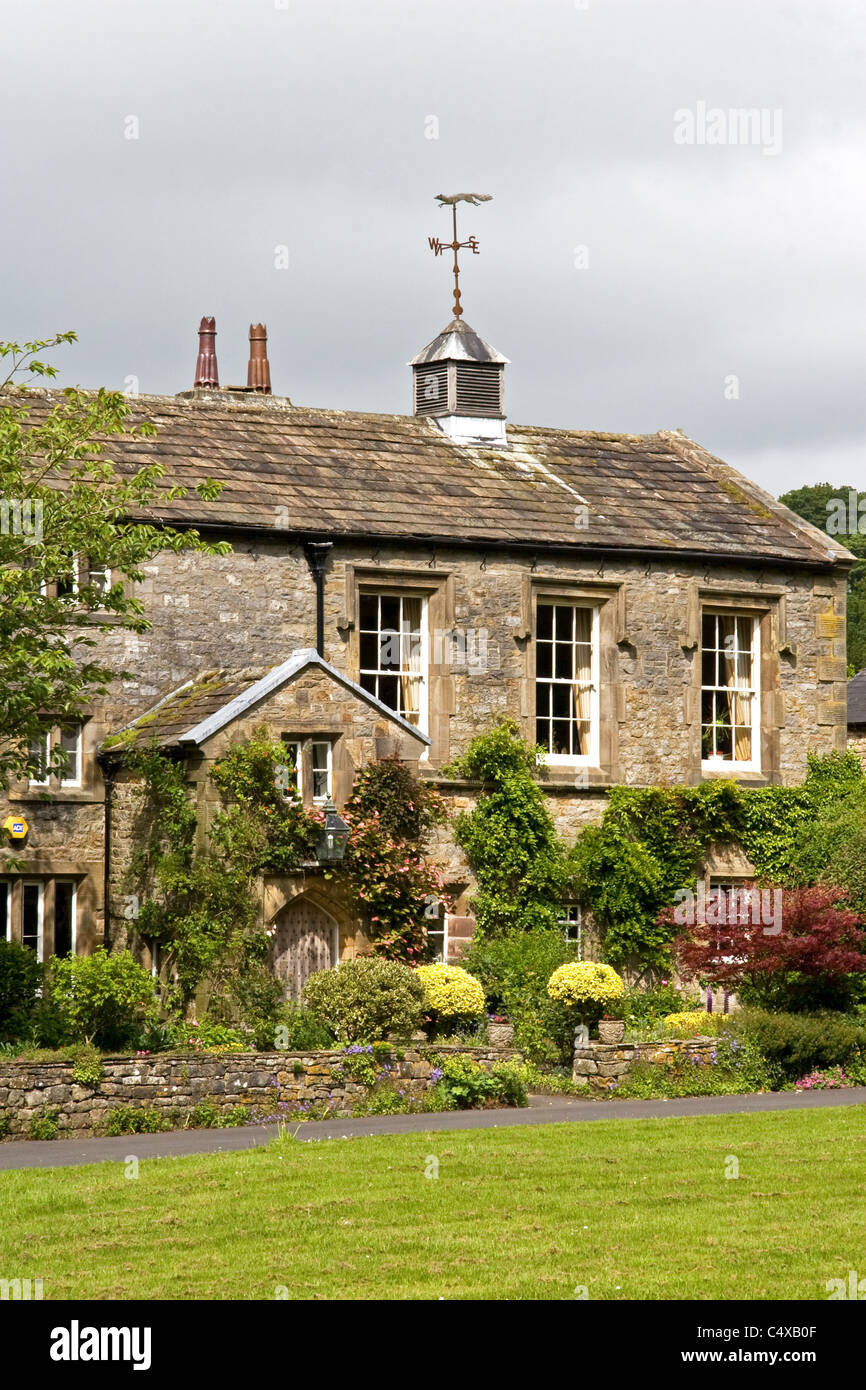 The former Courthouse, on the green in the picturesque village of Bolton by Bowland, Forest of Bowland, Lancashire, England, UK Stock Photo