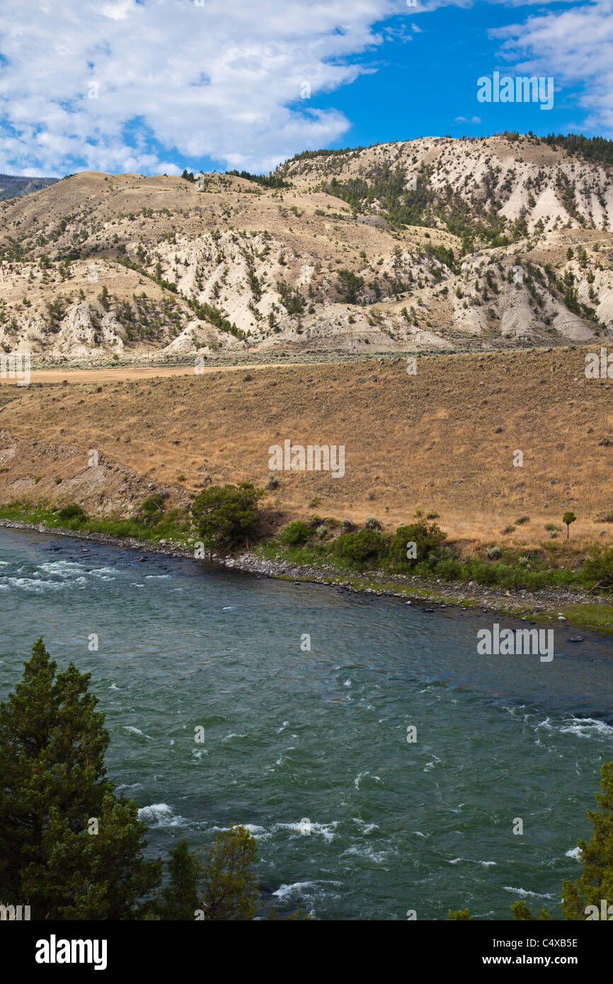 Yellowstone River along scenic highway US 89 Stock Photo