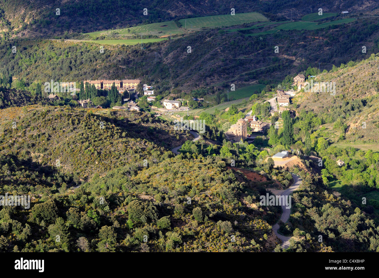 View of Aragon from monastery San Juan de la Pena, Province Huesca, Aragon, Spain Stock Photo