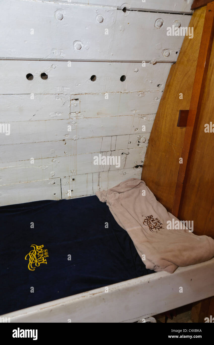 Officer's cabin on HMS Bounty Stock Photo