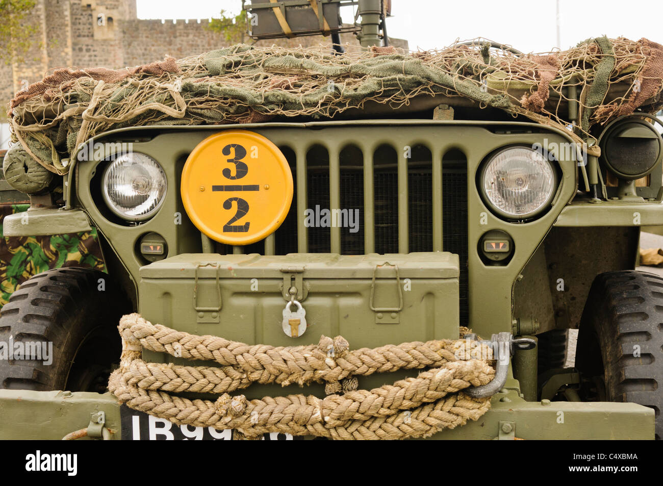 World War II era Jeep built by Ford, using the Willys-Overland design Stock Photo