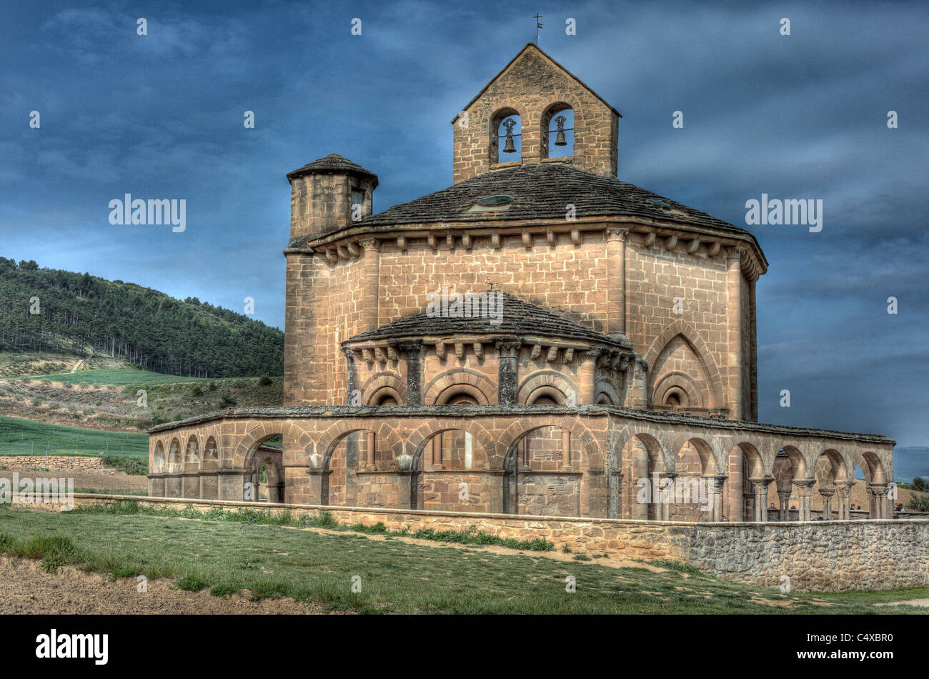 Church of Saint Mary (12th century), Eunate, Navarra, Spain Stock Photo