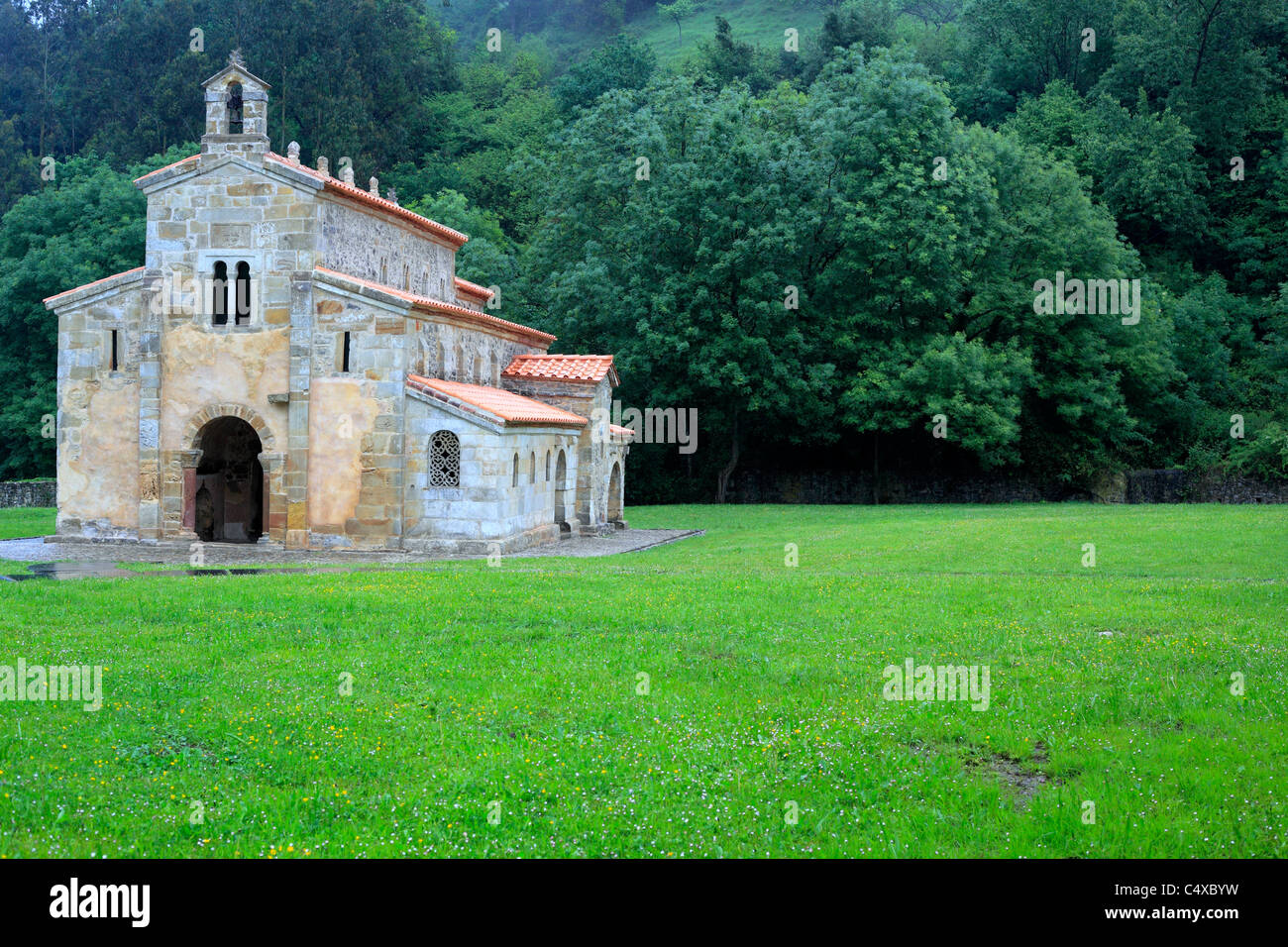 Church of San Salvador de Valdedios (9th century), Asturias, Spain Stock Photo