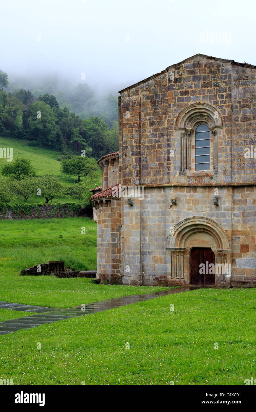 Church of San Salvador de Valdedios (9th century), Asturias, Spain Stock Photo