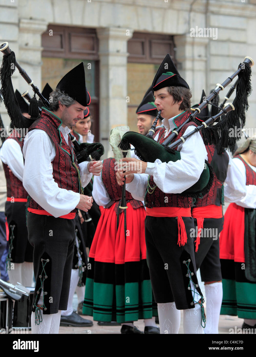 Traditional Asturian Bagpipes, Oviedo, Asturias, Spain Stock Photo