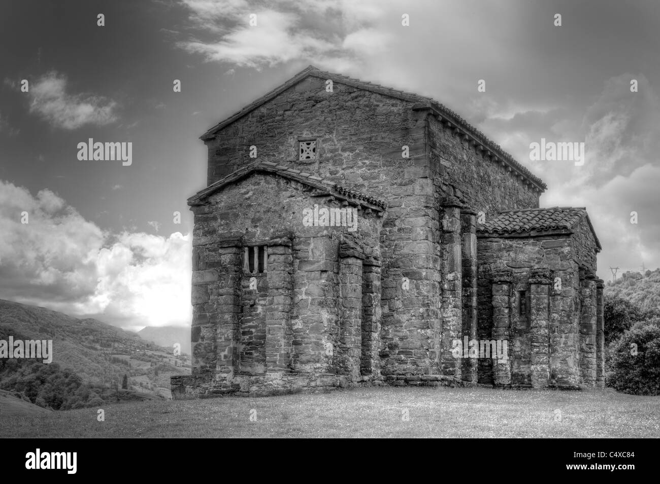 Church Santa Cristina de Lena (9th century), Asturias, Spain Stock Photo