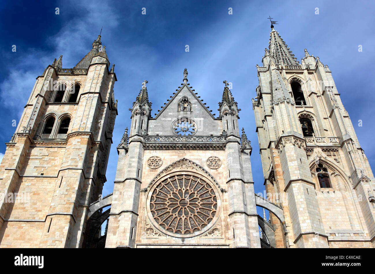 Santa Maria de Leon Cathedral, Leon, Castile and Leon, Spain Stock Photo