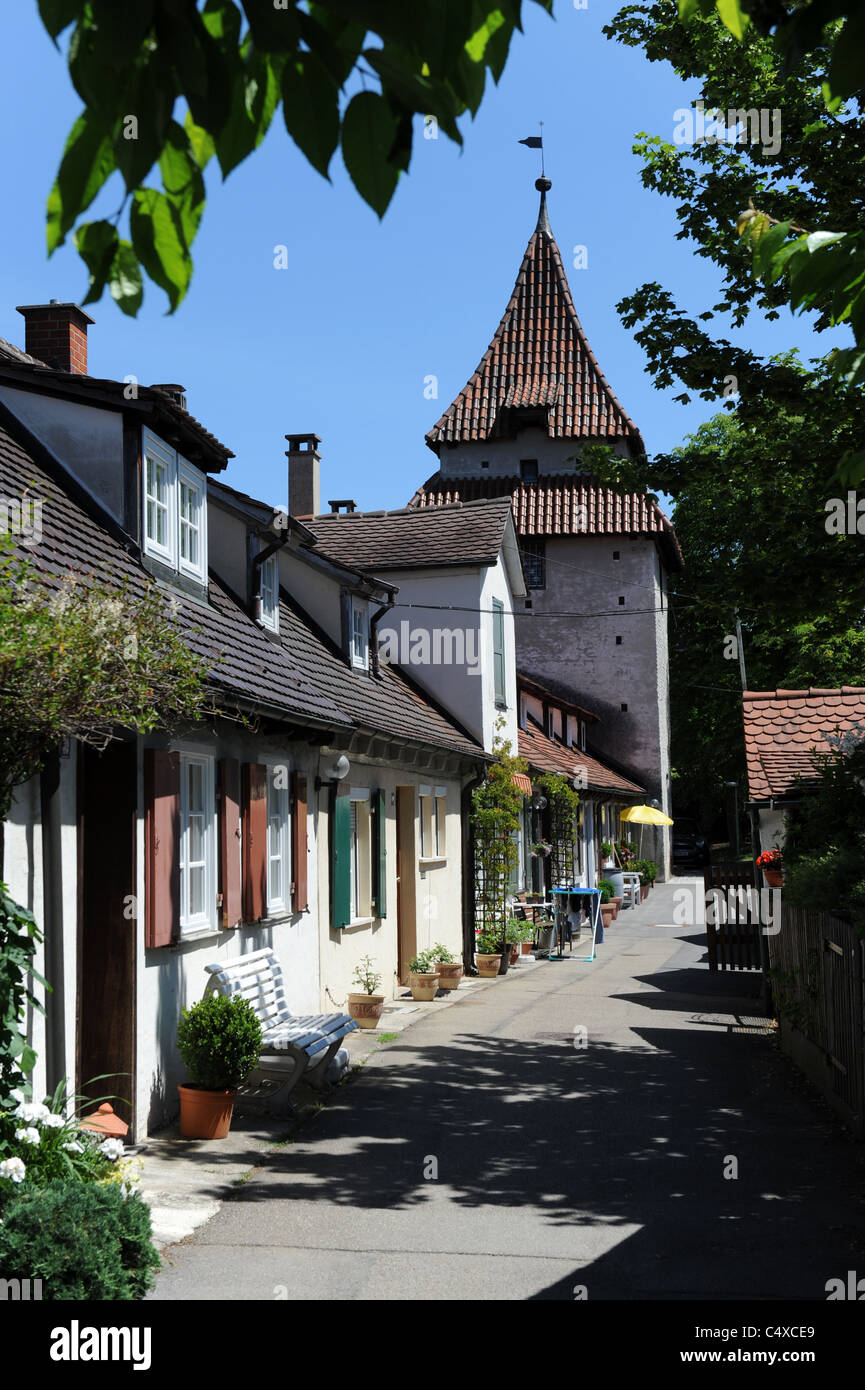 Small Terraced Houses Built On The City Walls At Frauengraben Ulm Stock Photo Alamy