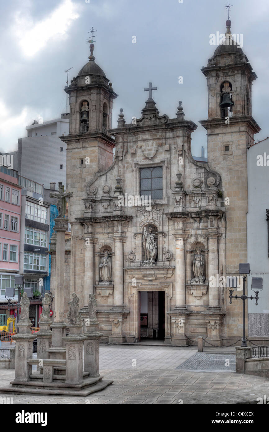 San Jorge Church, A Coruna, Galicia, Spain Stock Photo
