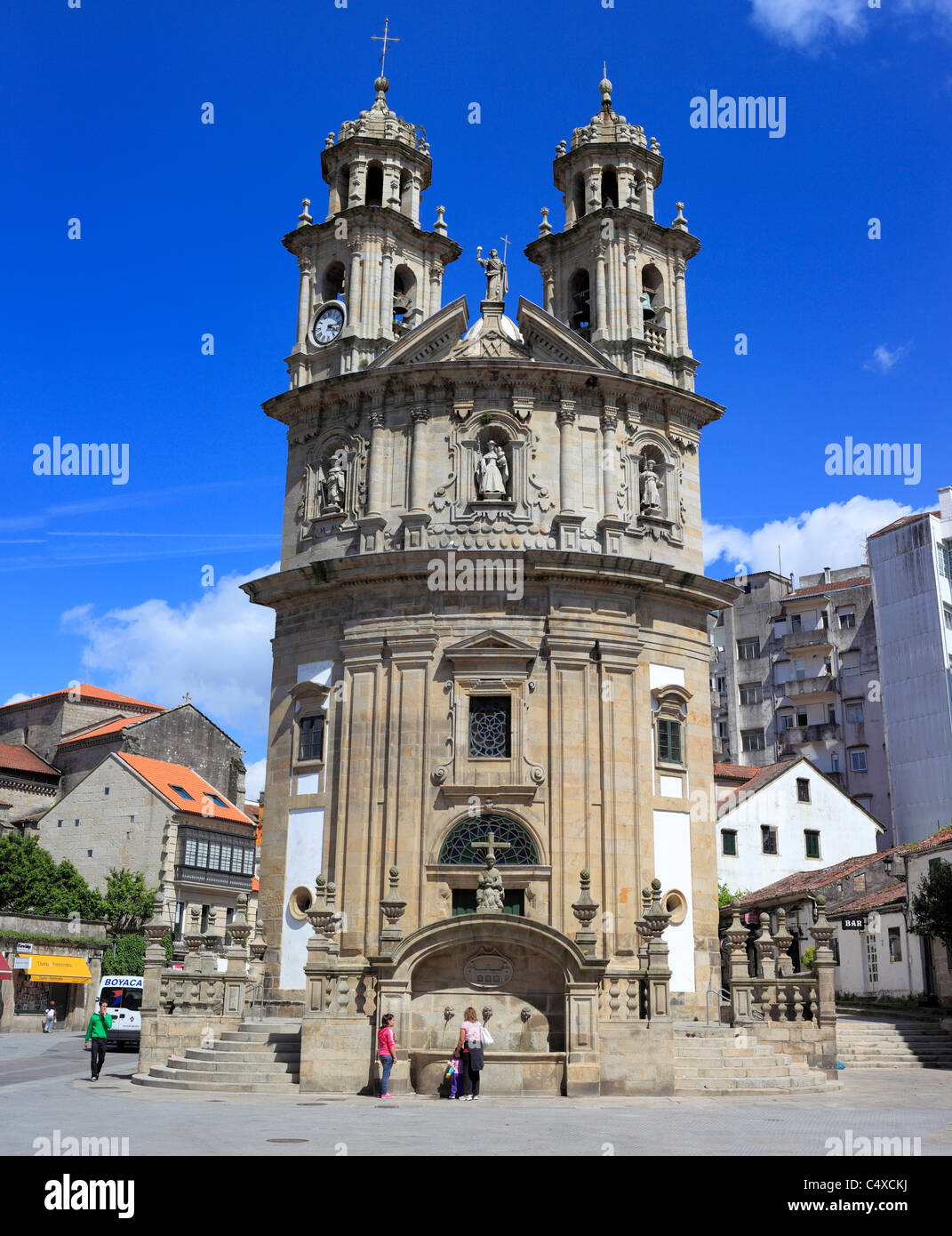 Church of Peregrina, Pontevedra, Galicia, Spain Stock Photo