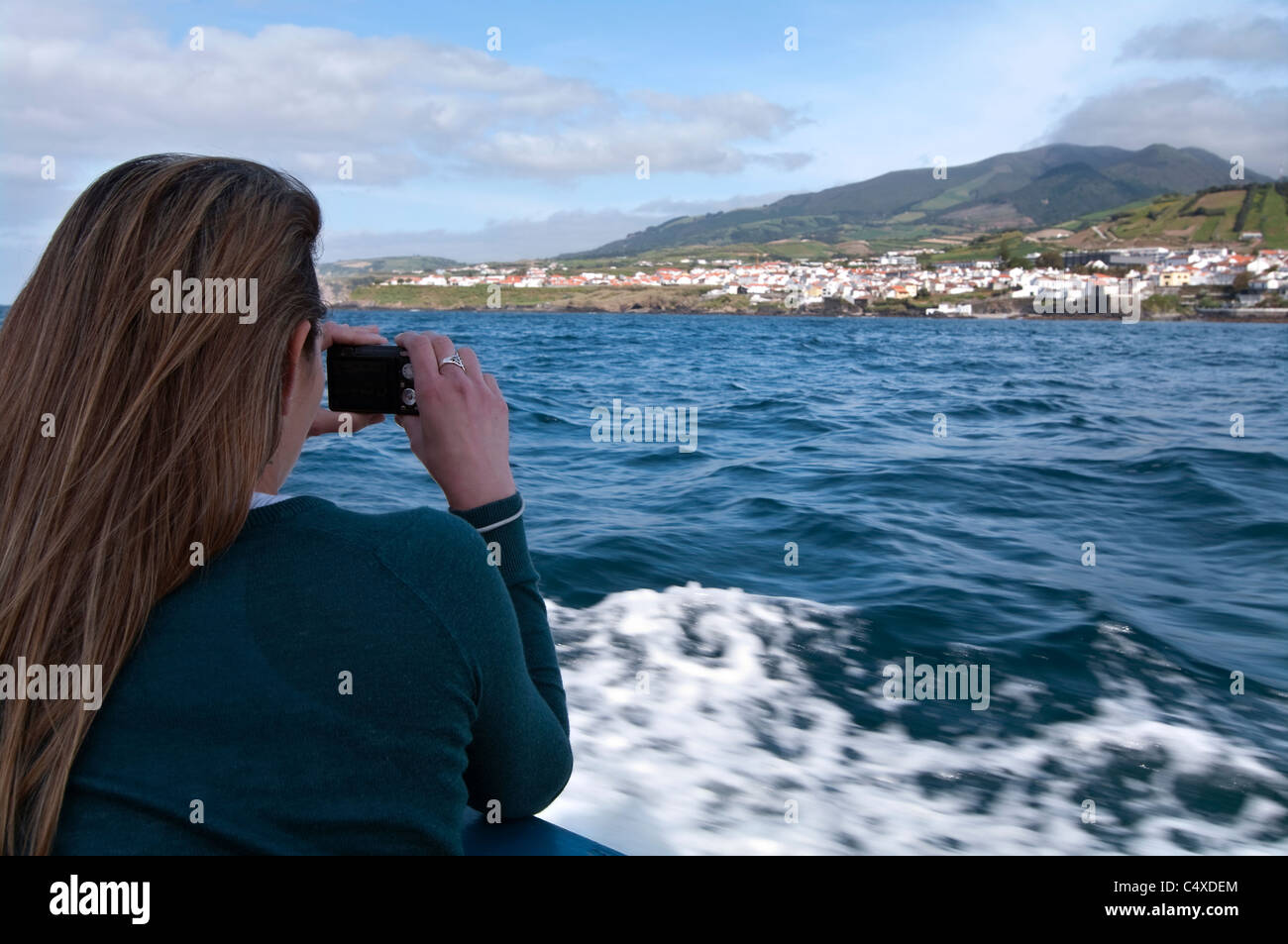Female tourist traveling boat hi-res stock photography and images - Alamy