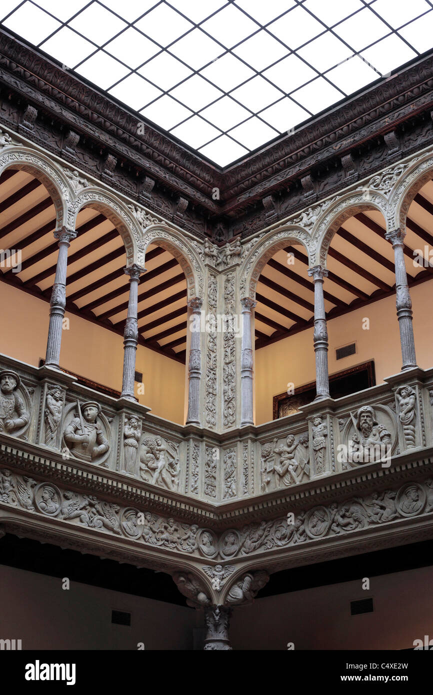 Renaissance interior of Patio de la Infanta, Zaragoza, Aragon, Spain Stock Photo