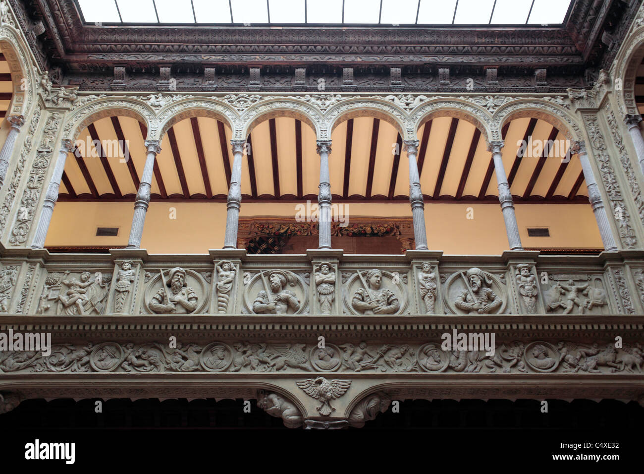 Renaissance interior of Patio de la Infanta, Zaragoza, Aragon, Spain Stock Photo - Alamy