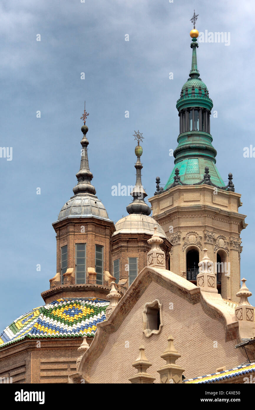 Basilica of Our Lady of the Pillar, Zaragoza, Aragon, Spain Stock Photo