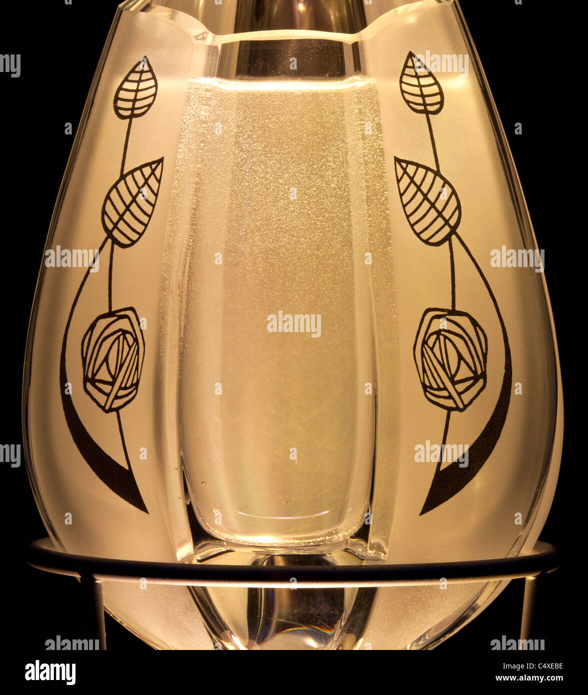 Specialist lighting of Charles Rennie Macintosh Vase Stock Photo