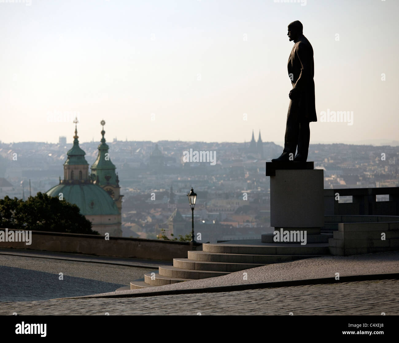 Prague - T.G.Masaryk statue at Hradcany Square, Czech Republic Stock Photo