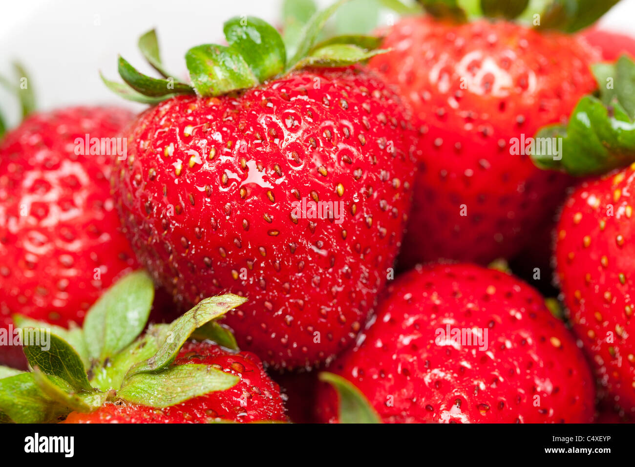 A close up group of fresh red strawberries Stock Photo - Alamy