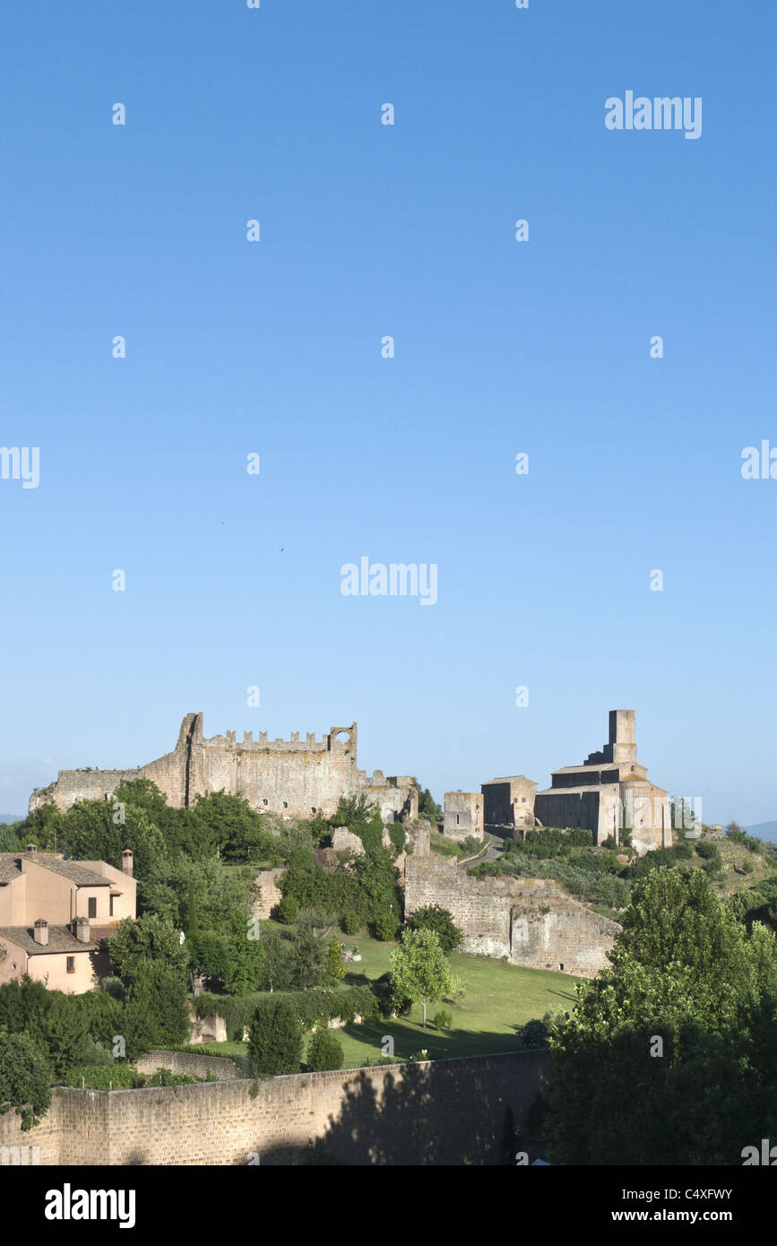 Views of St Peter's hill and Rivellino, Tuscania, central Italy Stock Photo