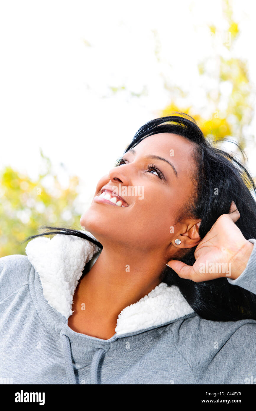 Woman side portrait black hi-res stock photography and images - Alamy