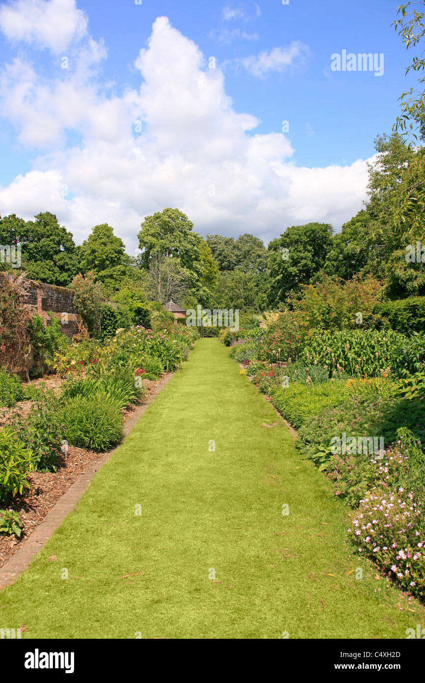 Summer Flowerbeds in an English Walled Garden Stock Photo - Alamy