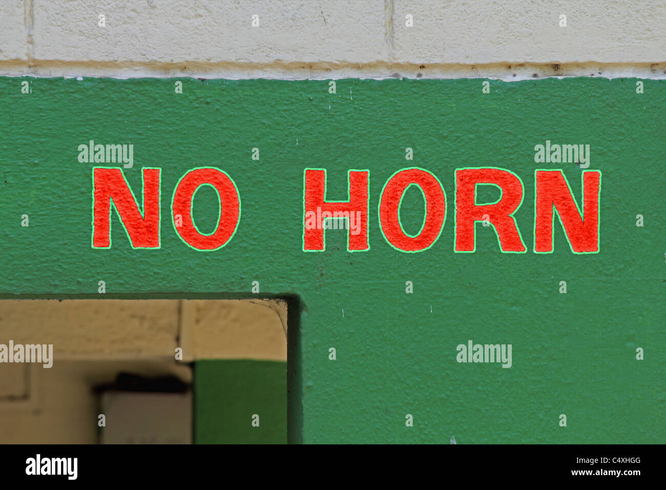 Traffic sign, No Horn, India Stock Photo Alamy