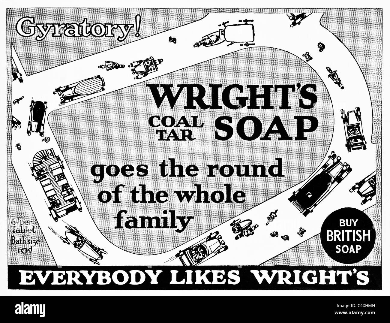 1926 'Wright's Coal Tar' Soap Advertisement from 'Homes and Gardens' magazine. Stock Photo