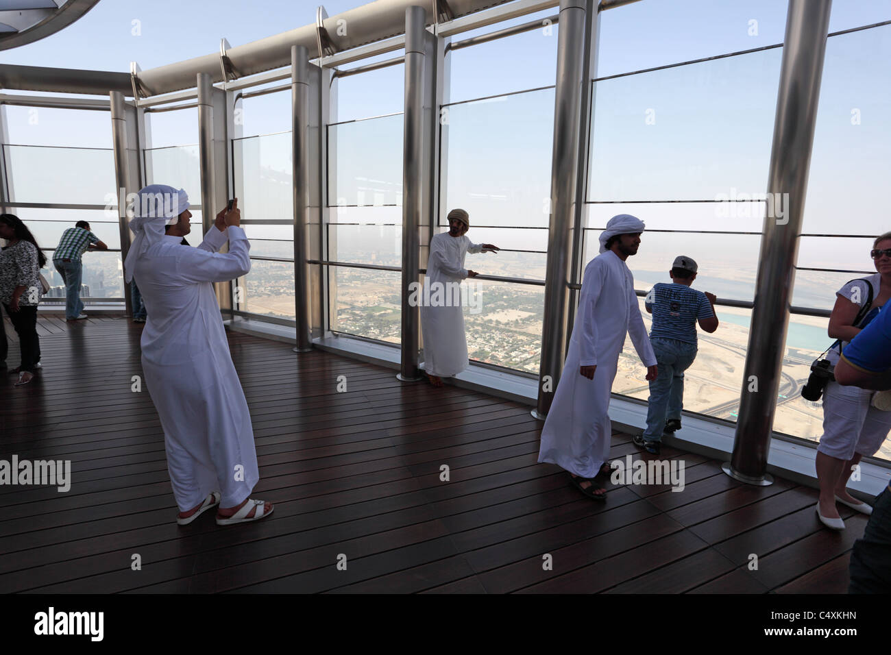 At The Top - the observation deck of Burj Khalifa, Dubai United Arab Emirates. Photo taken at 31st of Mai 2011 Stock Photo