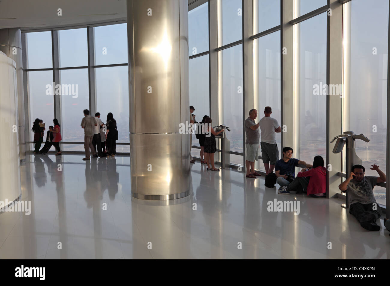 At The Top The Observation Deck Of Burj Khalifa Dubai United Arab Stock Photo Alamy
