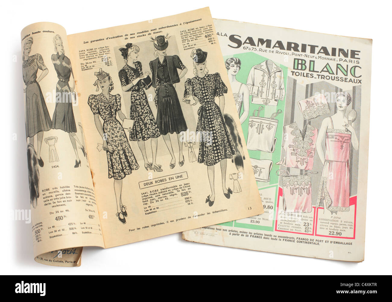 Vintage pre-war French fashion mail-order catalogues Stock Photo