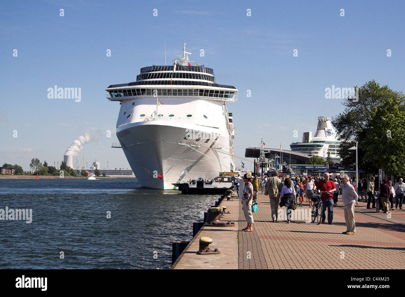 Cruise ship in the port, Warnemunde, Germany Stock Photo - Alamy