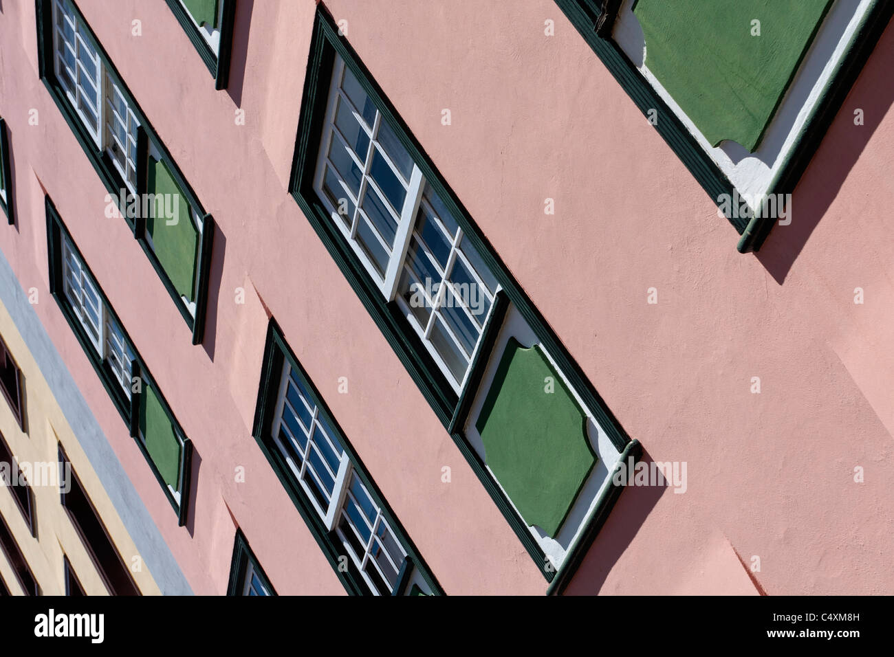 Abstract pattern of windows on a modern building in La Laguna Tenerife Canary Islands Spain Stock Photo