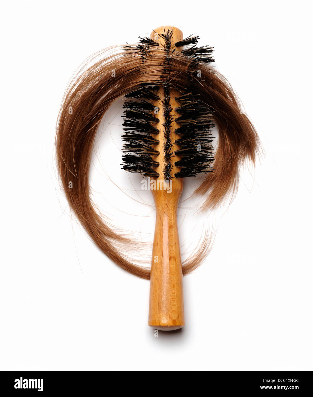 Hair in a hairbrush Stock Photo
