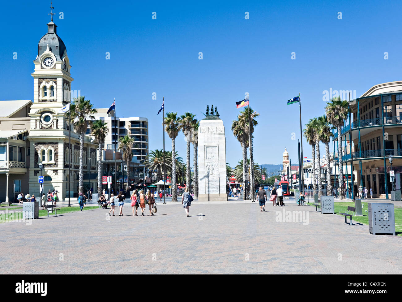 The Lovely Popular Coastal Adelaide Suburb of Glenelg in South Australia SA Stock Photo Alamy