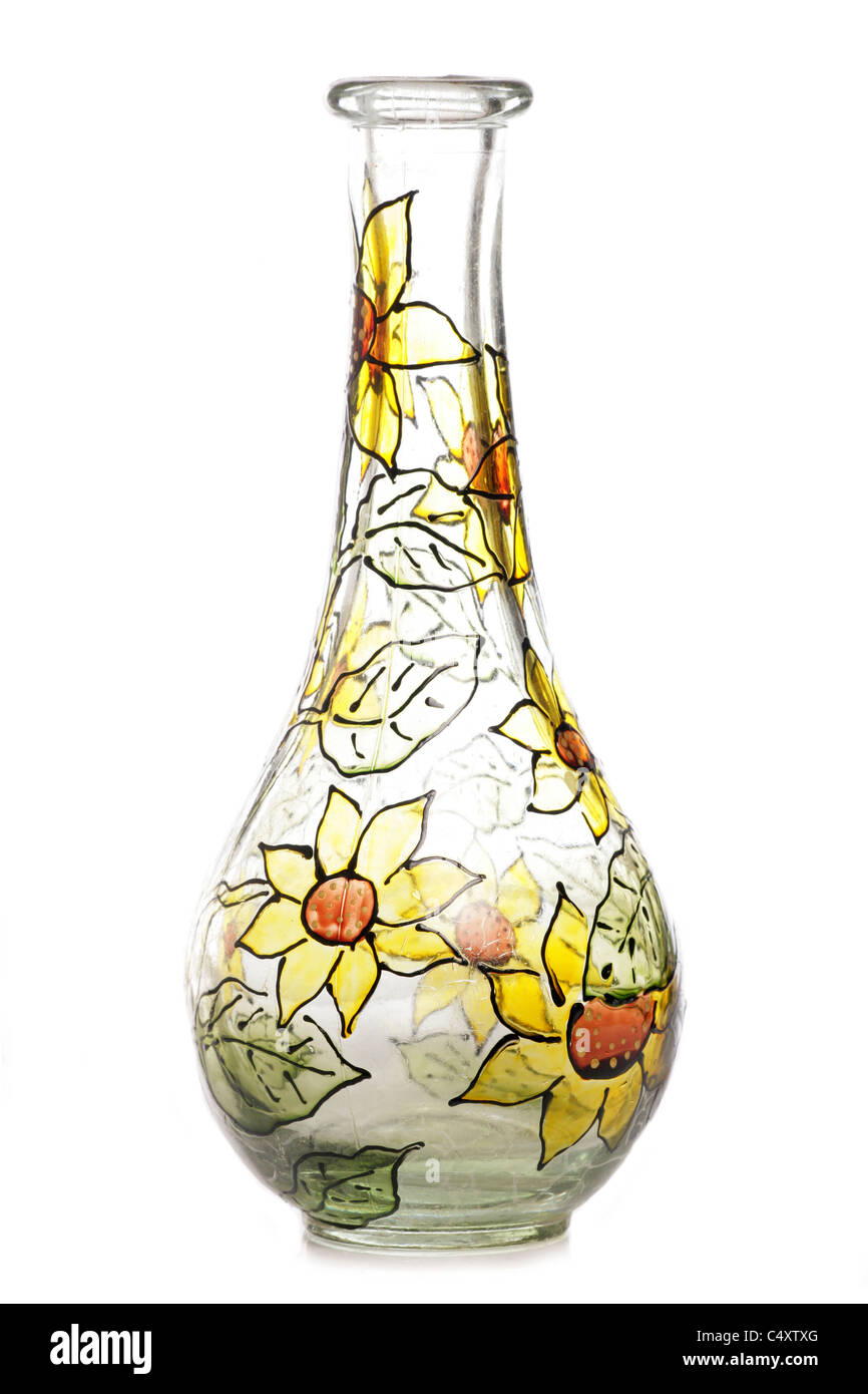 painted glass vase studio cutout Stock Photo