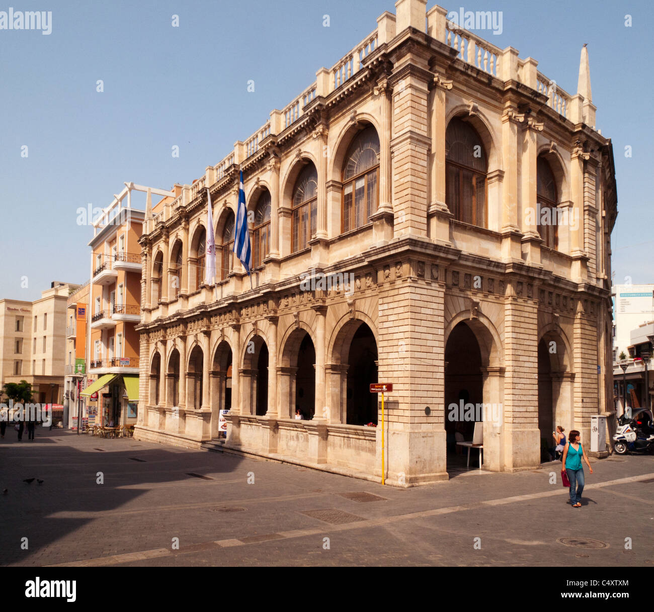 The Town Hall in Heraklion,Crete, is today housed in the Venetian Loggia. Stock Photo