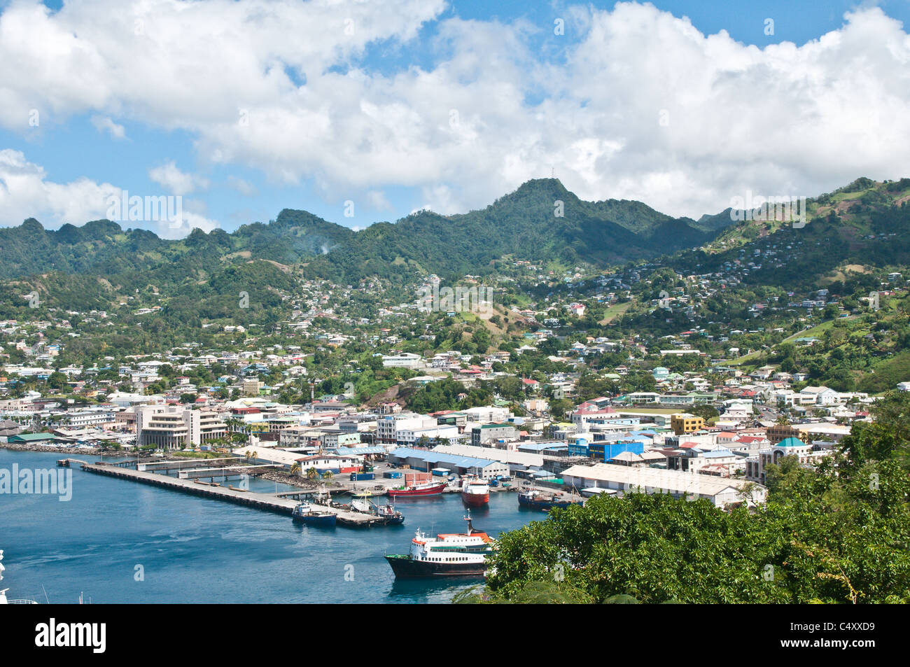 Kingstown harbour capital of St Vincent and the Grenadines. Stock Photo